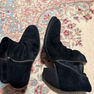 Born Black Suede Heeled Boots
